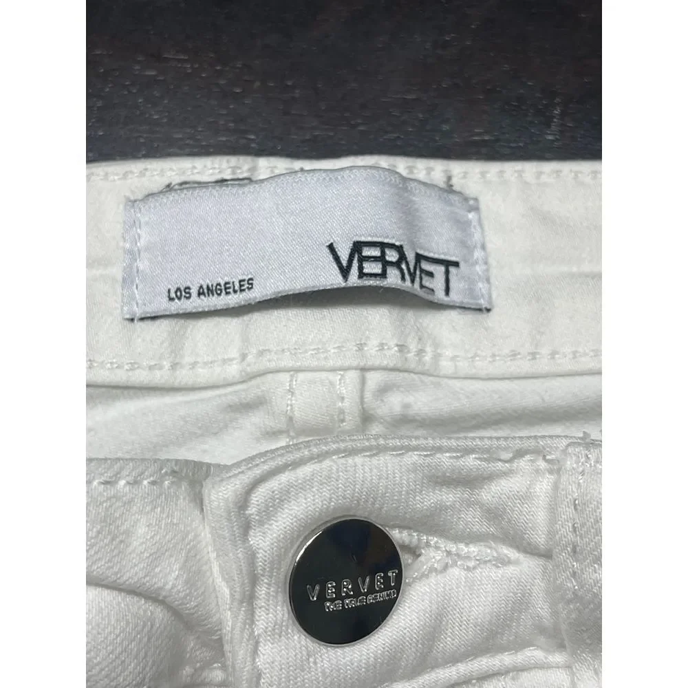 Vervet White Distressed Jeans‎ Frayed Hem Casual Denim Pants Size 25 T-3